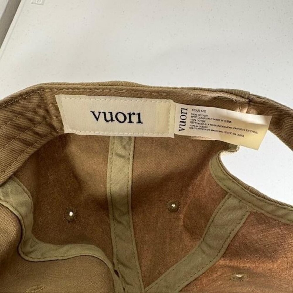 Vuori Hat Cap Strap Back Brown Cotton Twill Logo Embroidered One Size Mens - Picture 7 of 7